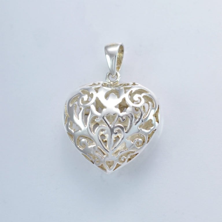 Anhänger Silber 3D-Herz
