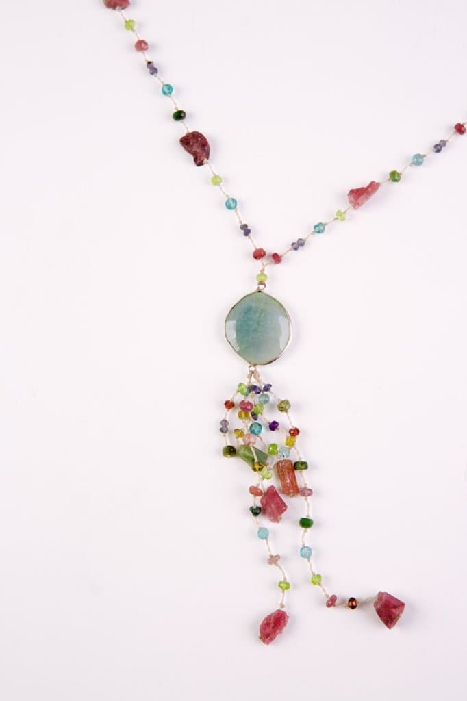 Kette mit Turmalinen und Saphir