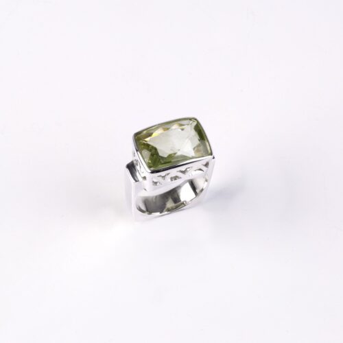 Ring Silber mit grünem Amethyst