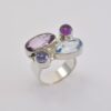 Ring Silber mit Amethyst/Blautopas/Iolith