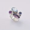 Ring with amethyst, blue topaz & iolite made of 925 silver - Image 3