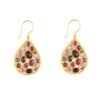 Drop drop shaped earrings with tourmaline made of 925 silver gold-plated