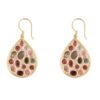 Drop drop shaped earrings with tourmaline made of 925 silver gold-plated - Image 2