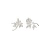 Ear studs leaves made of 925 silver