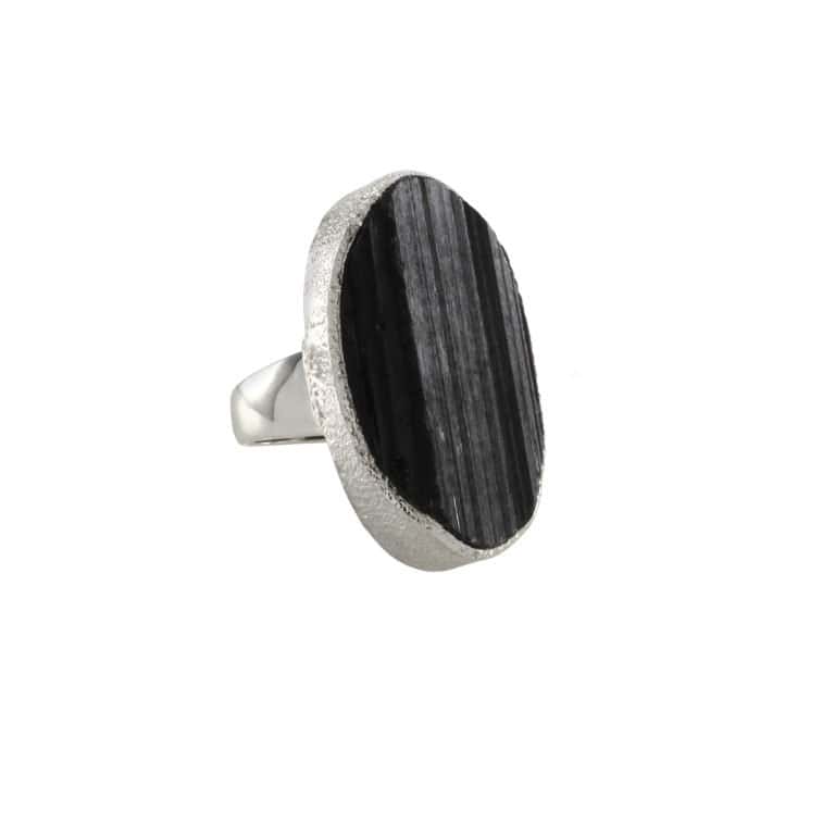 Ring mit Schwarzem Turmalin aus 925 Silber – Bild 2