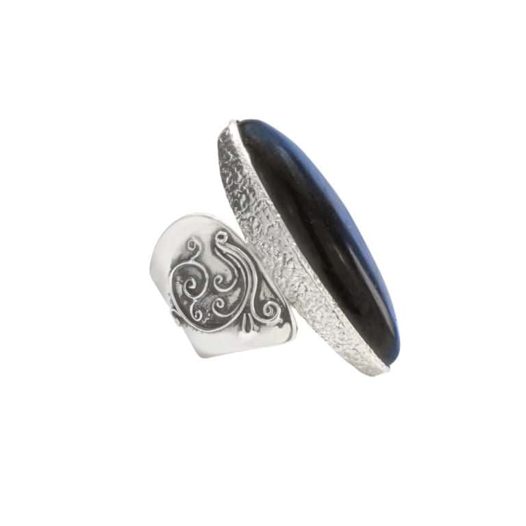 R-ST-048 | Ring with labradorite made of 925 silver