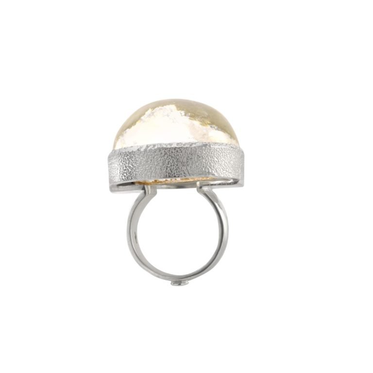 Ring mit Landschaftskristall (Kolumbien) aus 925 Silber