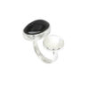 Ring with moonstone & black star made of 925 silver - Image 2