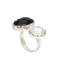 Ring with moonstone & black star made of 925 silver - Image 3