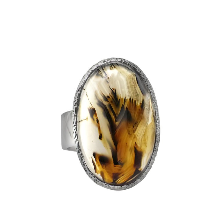 Ring mit Achat aus 925 Silber