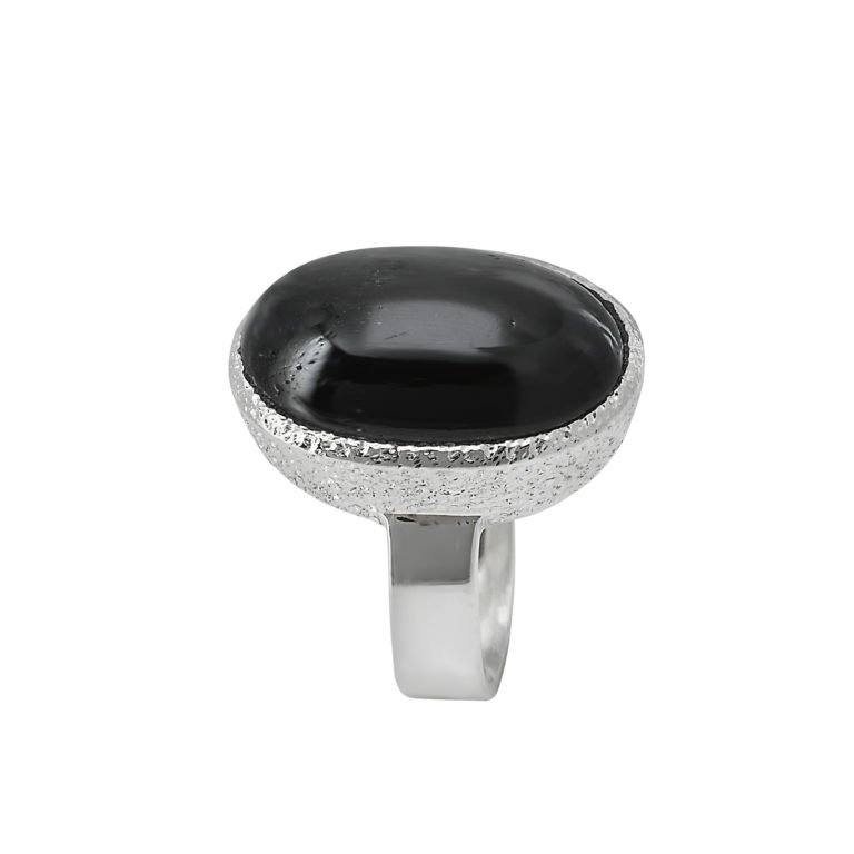 Ring mit Black Star (Sterndiopsid) aus 925 Silber