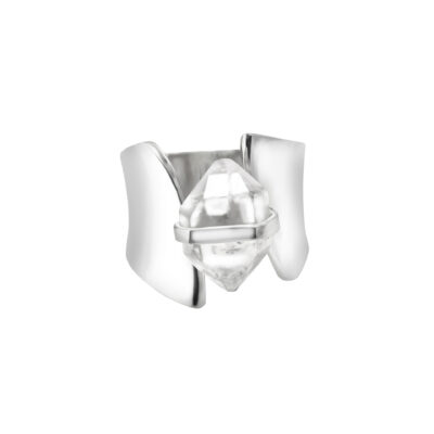 Herkimer diamond ring in 925 silver