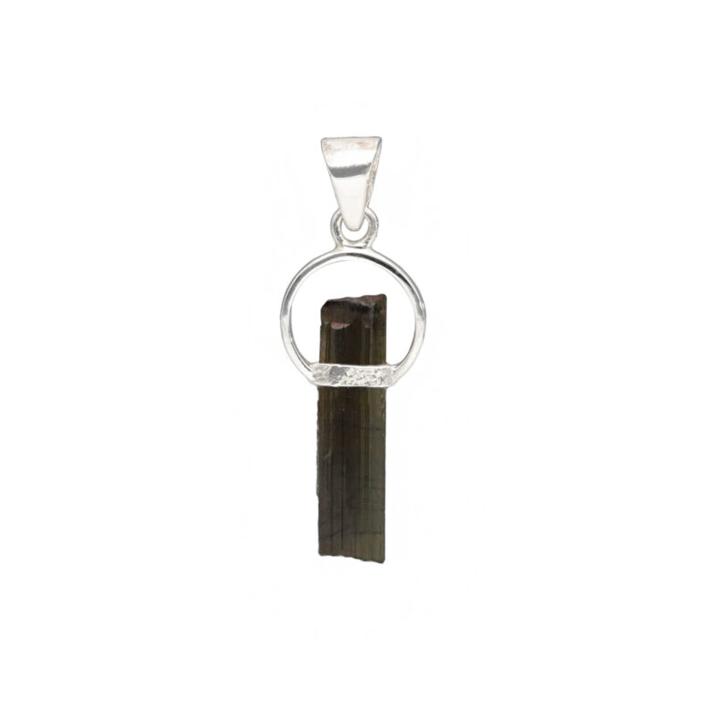 Pendant with tourmaline (green) made of 925 silver