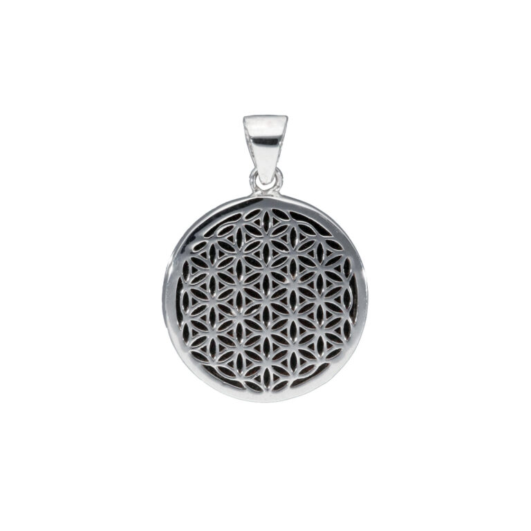 Anhänger mit Onyx & Blume des Lebens aus 925 Silber – Bild 2