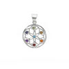Pendant Mandala with Chakra Stones made of 925 Silver