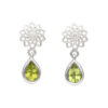 Ohrstecker Hänger mit Peridot & Mandala aus 925 Silber