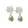 Ohrstecker Hänger mit Peridot & Mandala aus 925 Silber – Bild 2