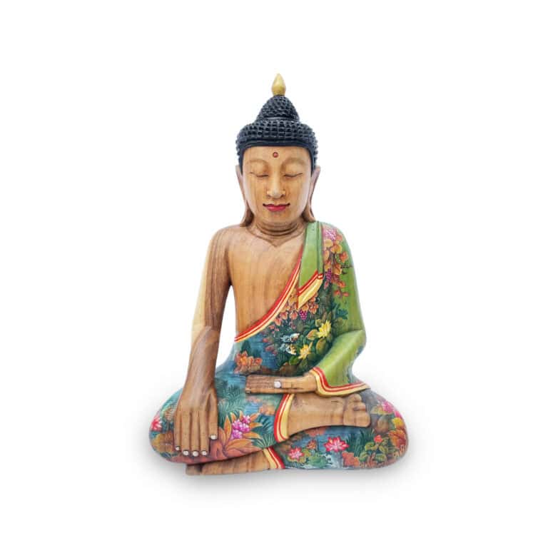 Tibetanischer Buddha Handbemalt aus Krokodilholz