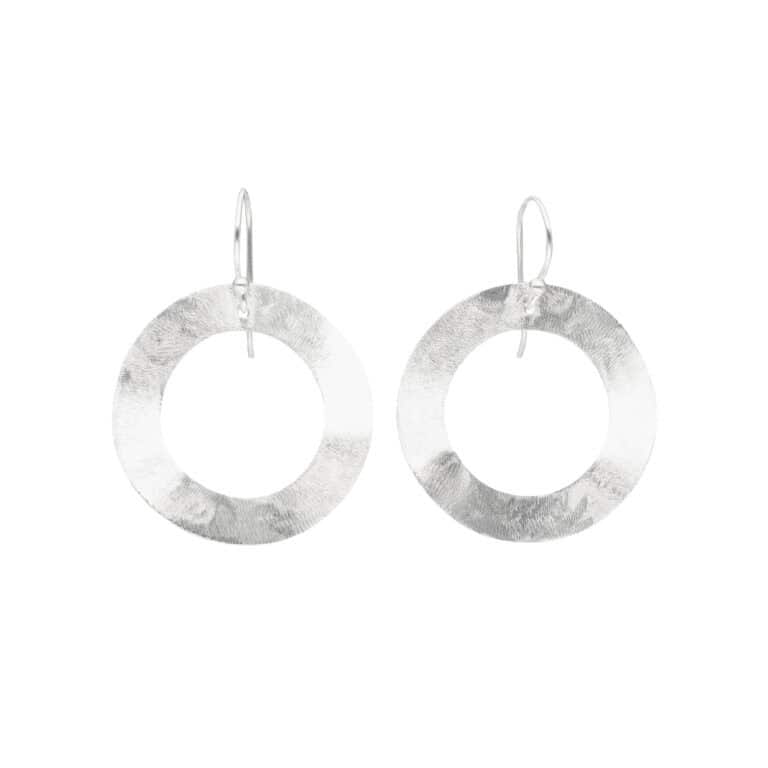Earrings with ring made of 925 silver
