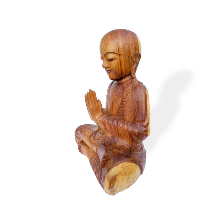 Buddha Mönch aus Mahagoni – Bild 2