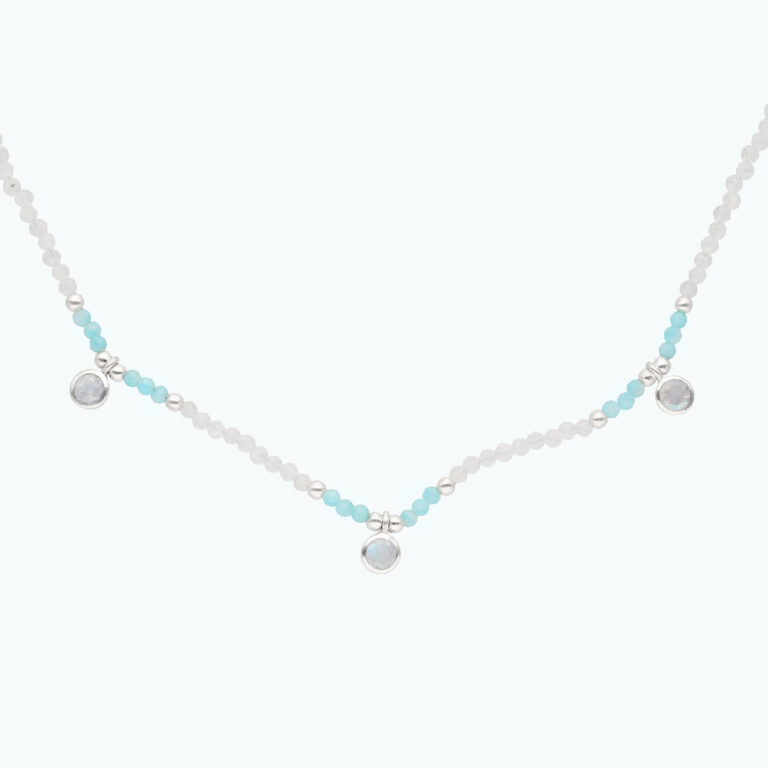 Kette mit Amazonit & Mondstein aus 925 Silber