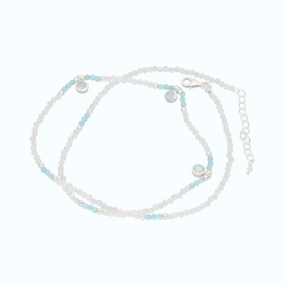 Necklace with Amazonite & Moonstone made of 925 Silver - Image 4