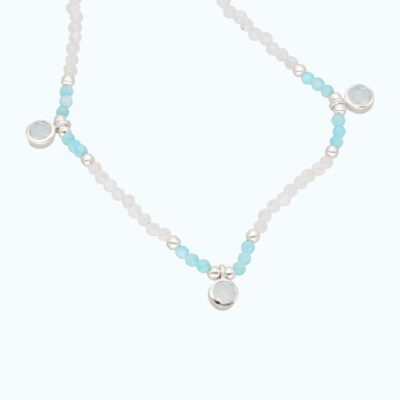 Necklace with Amazonite & Moonstone made of 925 Silver - Image 3