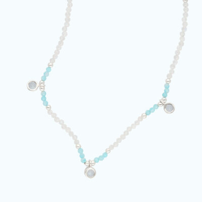 Necklace with Amazonite & Moonstone made of 925 Silver - Image 2