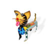 Cat Hand Painted Metal