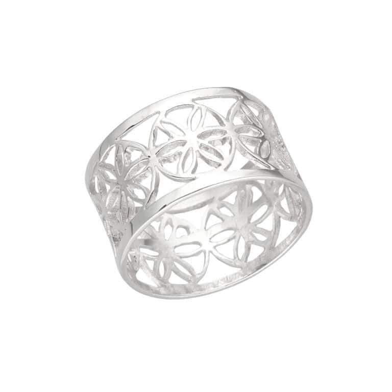 Ring Blume des Lebens aus 925 Silber