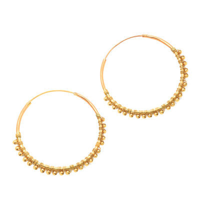 Earrings hoop earrings with balls made of 925 silver 1.5 micron gold-plated