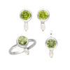 Set mit Peridot & Perle aus 925 Silber