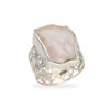 Ring mit Morganit & Blume des Lebens aus 925 Silber