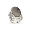 Ring mit Schungit & Blume des Lebens aus 925 Silber