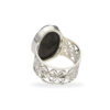 Ring mit Schungit & Blume des Lebens aus 925 Silber – Bild 2