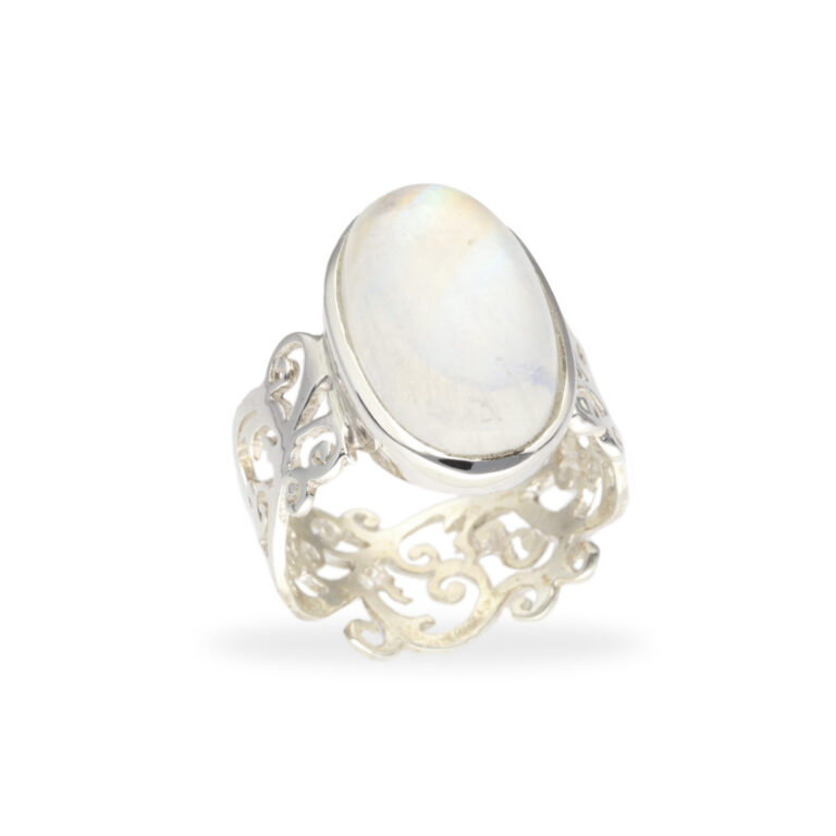 Ring mit Mondstein aus 925 Silber -Größe 52 – Bild 2