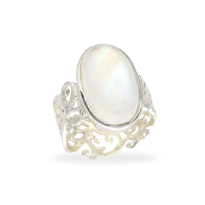 Ring with moonstone made of 925 silver