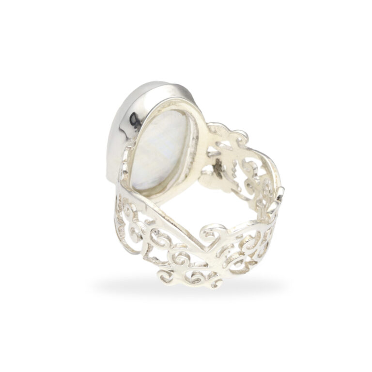 Ring mit Mondstein aus 925 Silber -Größe 52 – Bild 3