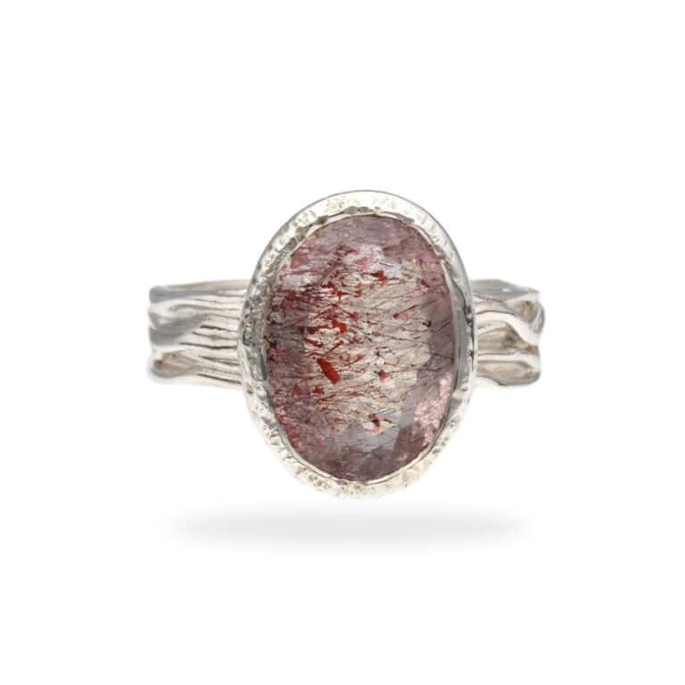 R-ST-108 | Ring mit Erdbeerquarz aus 925 Silber