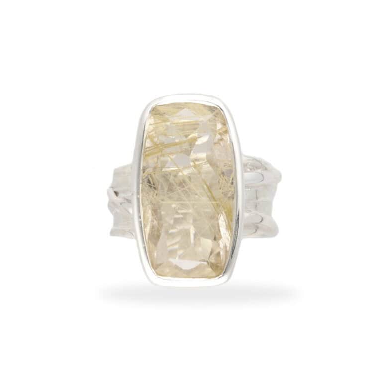 Ring mit Gold-Rutilquarz aus 925 Silber – Bild 4