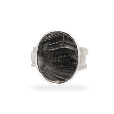 Ring with shungite made of 925 silver