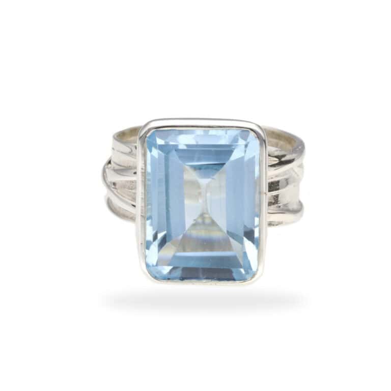 R-ST-112 | Ring mit Blauem Topas aus 925 Silber