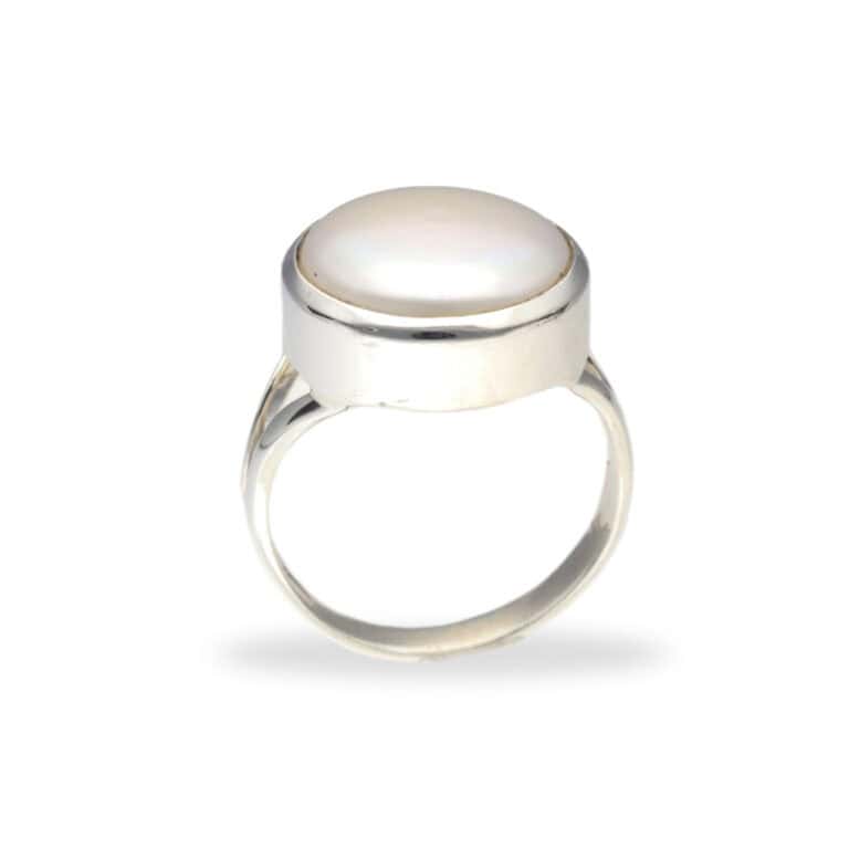 Ring mit Perle aus 925 Silber – Bild 3
