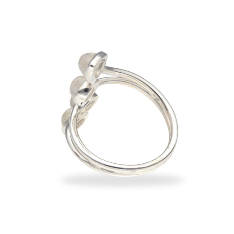 Ring mit 4 Mondsteinen aus 925 Silber - Größe 57 – Bild 3