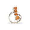 Ring with carnelian made of 925 silver