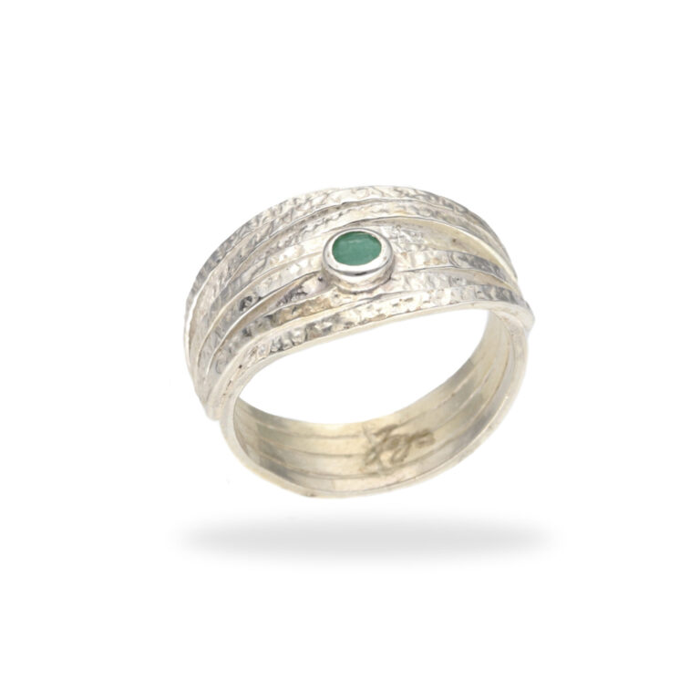 Ring mit Smaragd aus 925 Silber