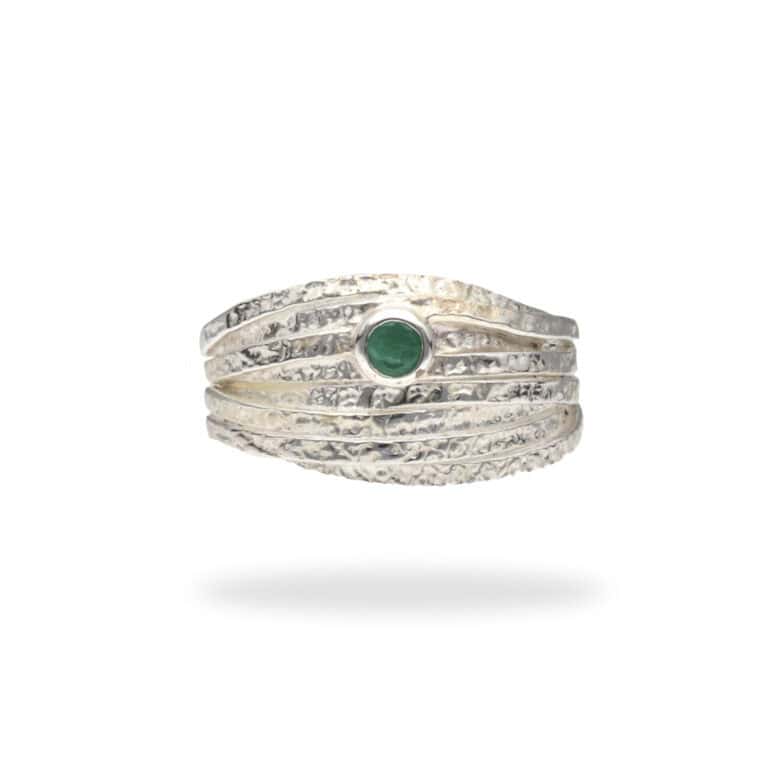 Ring mit Smaragd aus 925 Silber – Bild 2