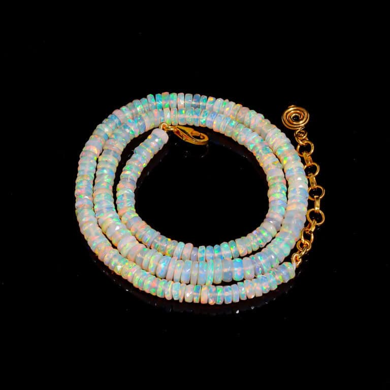 Kette mit Opal aus 925 Silber 1,5 Mikron vergoldet