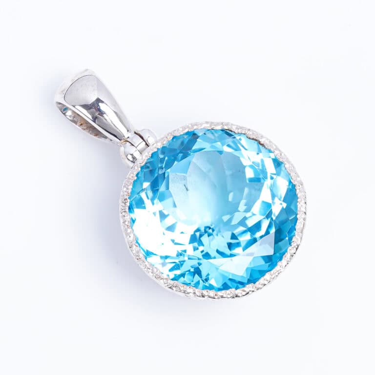 AH-ST-063 | Anhänger mit Blauem Topas aus 925 Silber