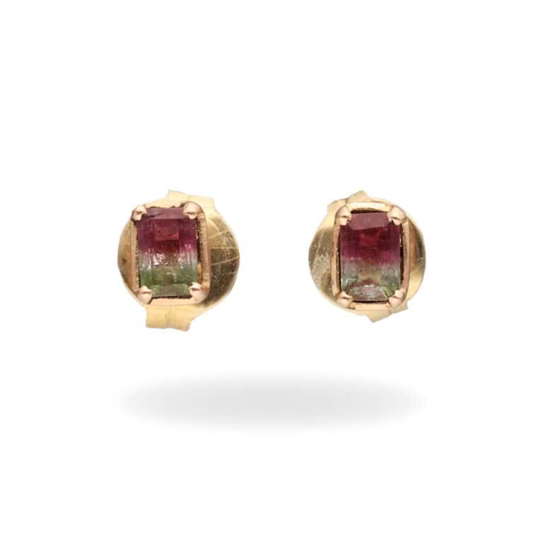 Ohrstecker mit Melonenturmalin aus 750 Gold